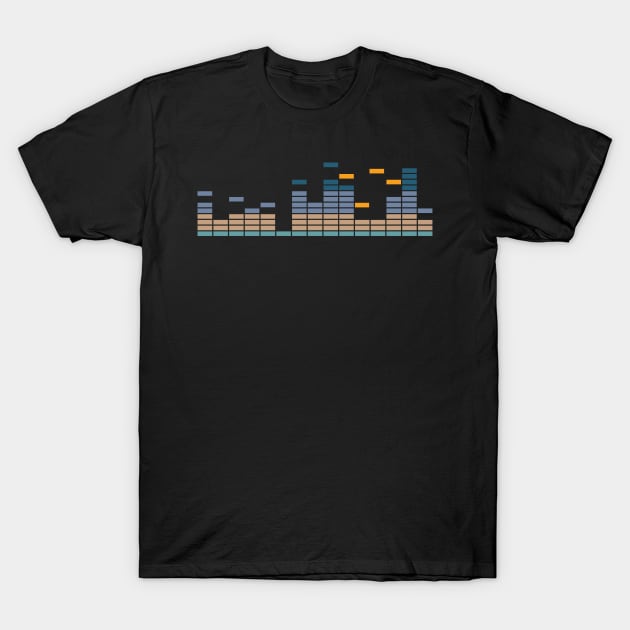 80s Electro Sunset Skyline T-Shirt by Vanphirst